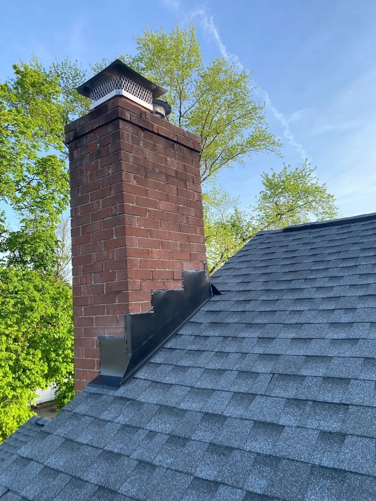 A new roof installation on a residential property by Northeast Ohio Exteriors.